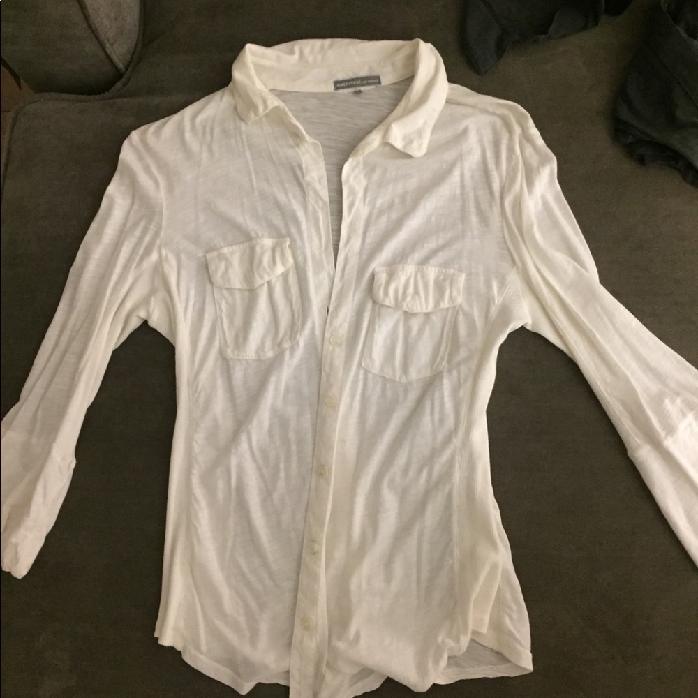 James Perse white button down shirt